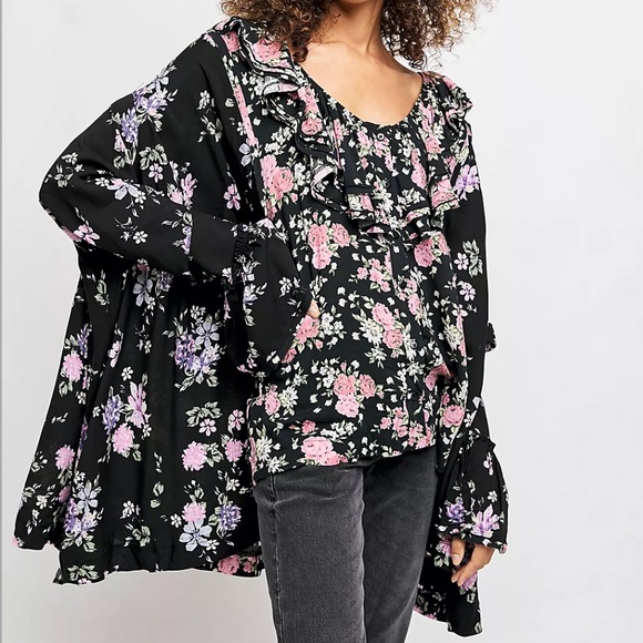 Free People Loretta Printed Floral Tunic Top - Picture 6 of 16